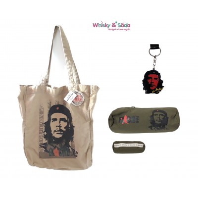 EL "CHE" Set Borsa Sportina + Astuccio + Portachiavi Metallo CHE GUEVARA
