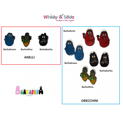 BARBAPAPÀ STOCK Set Anelli + Orecchini