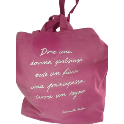 CAMOMILLA Borsa Shopper Effetto Buonumore Poesie Fuchsia