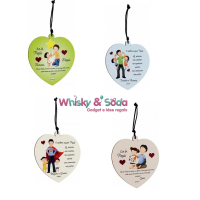 TARGHE in legno Festa del Papà forma cuore