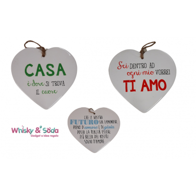 Targhe Appendino In Ceramica Forma Cuore Con Dedica