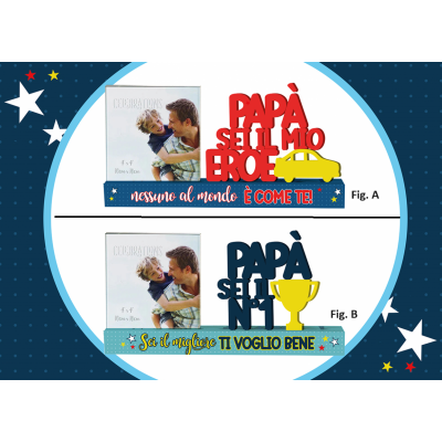 PORTAFOTO LEGNO SCRITTA IN RILIEVO  Festa del Papà - Dad Words Frame